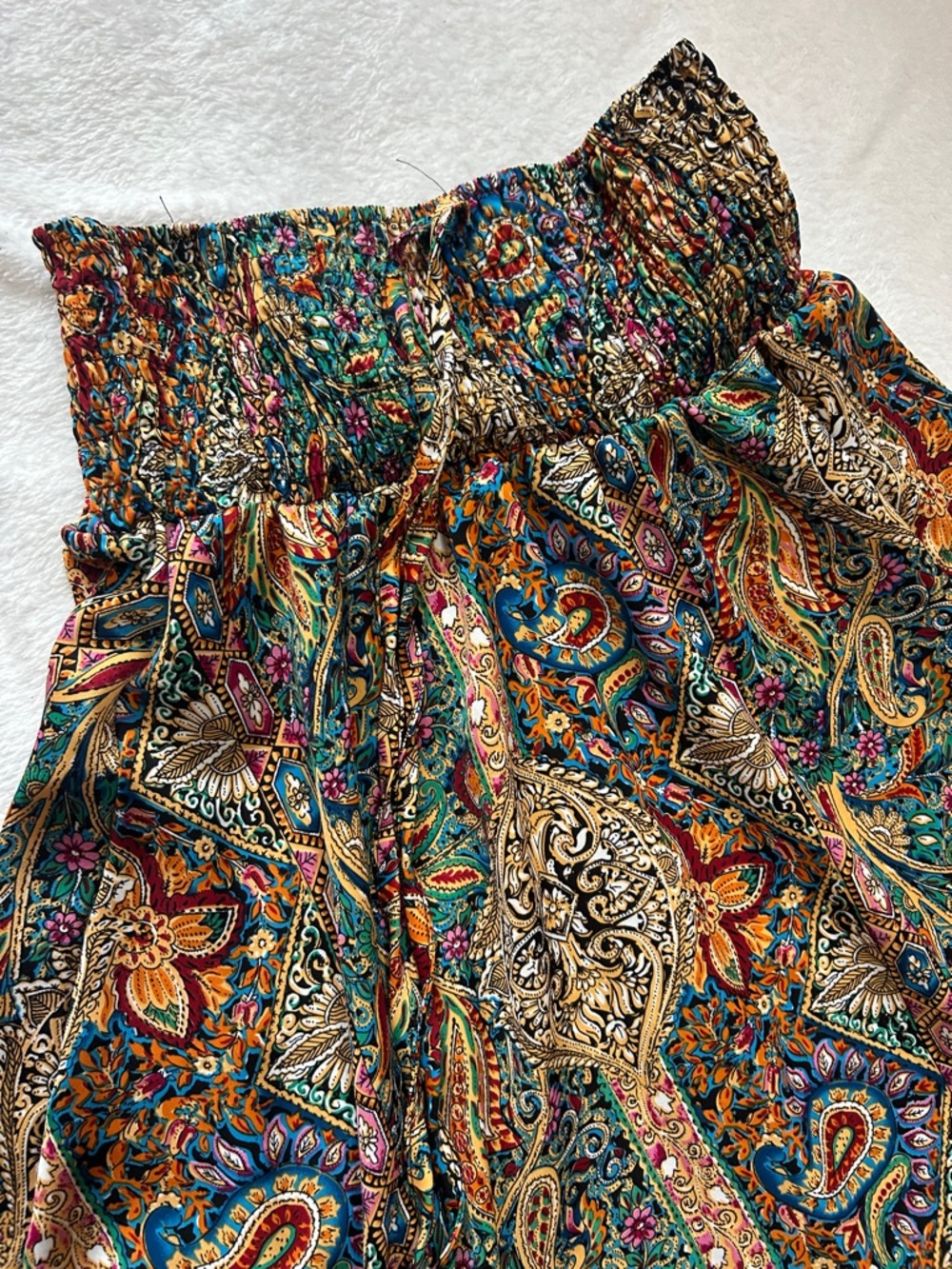 Boho Colourful Paisley Flowy Summer Festival Maxi Skirt - Size L - Picture 3 of 8